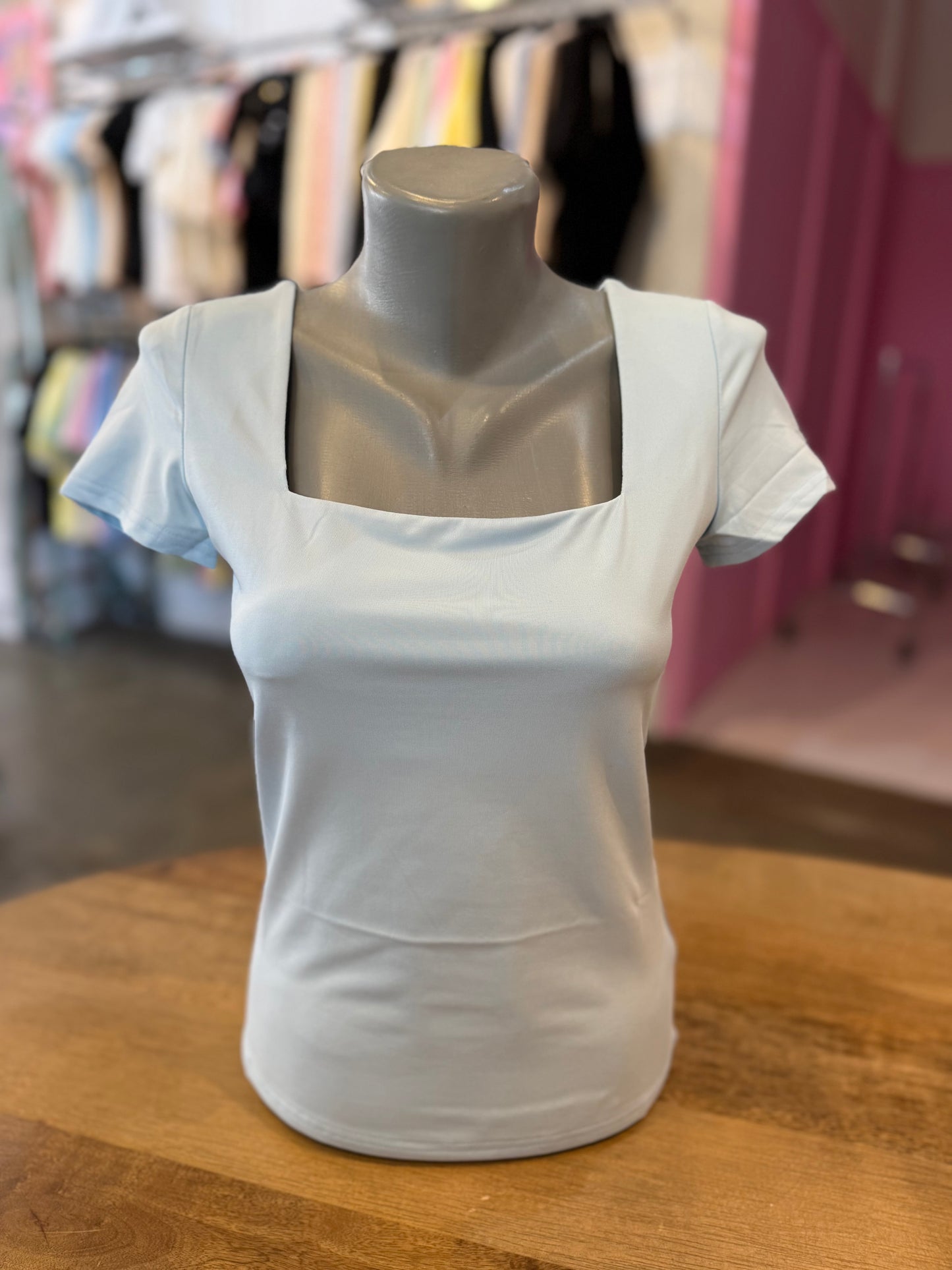 BYSWAN BASIC TOP (BLAUW) #SUPERSTRETCH