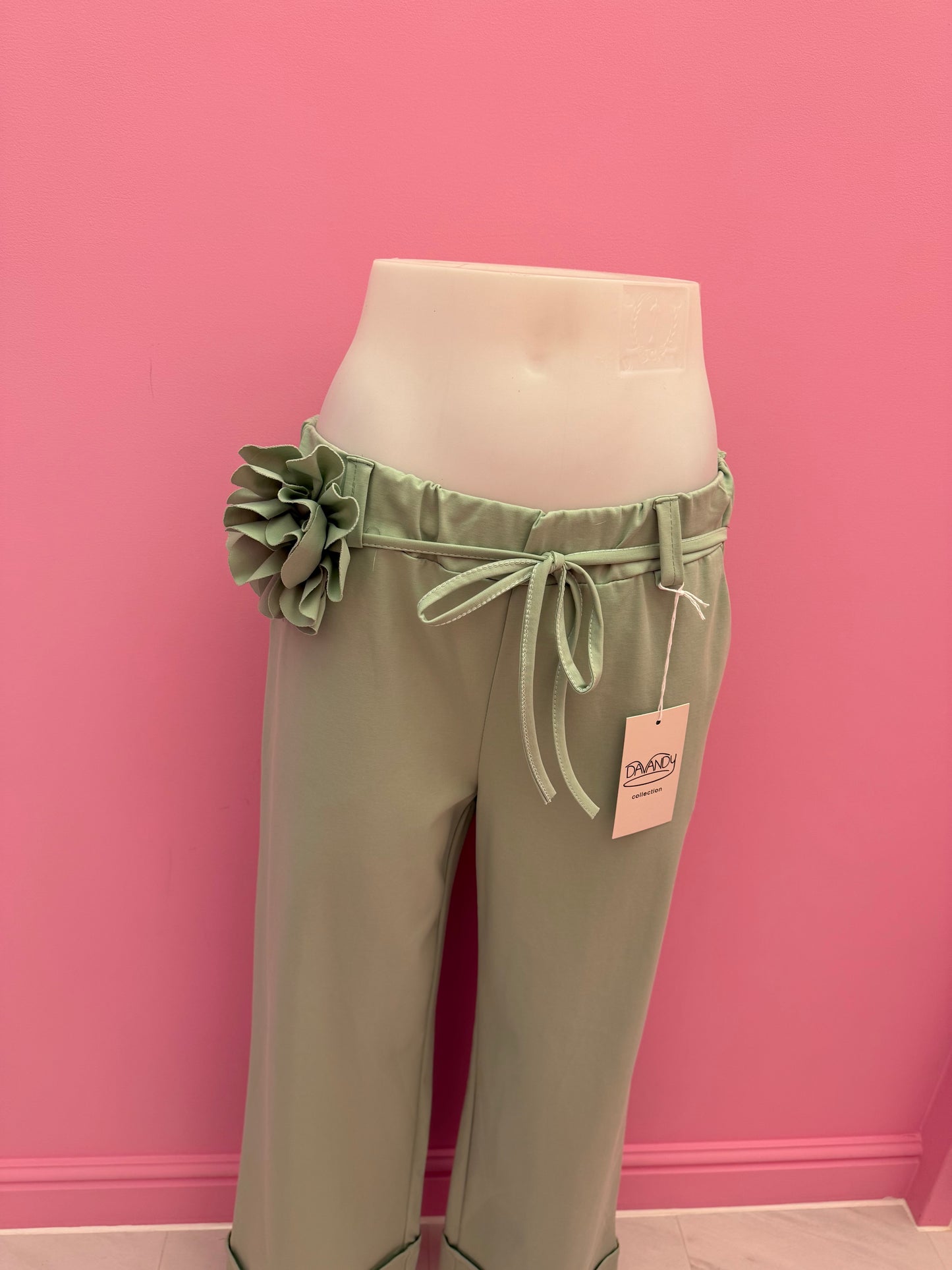 BROEK MET STRIKKOORD (BEIGE)
