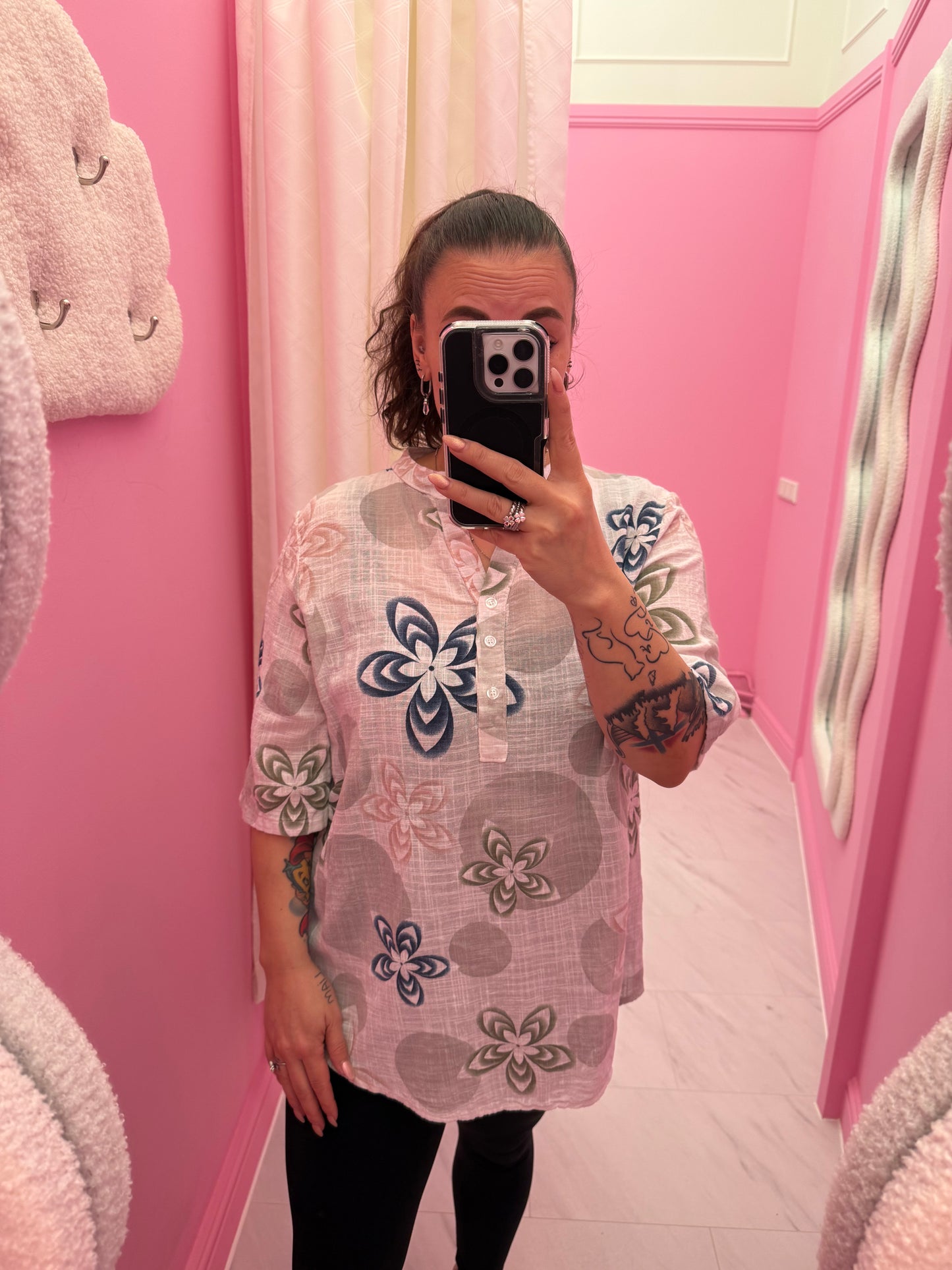 BLOUSE BLOEMEN (BEIGE)