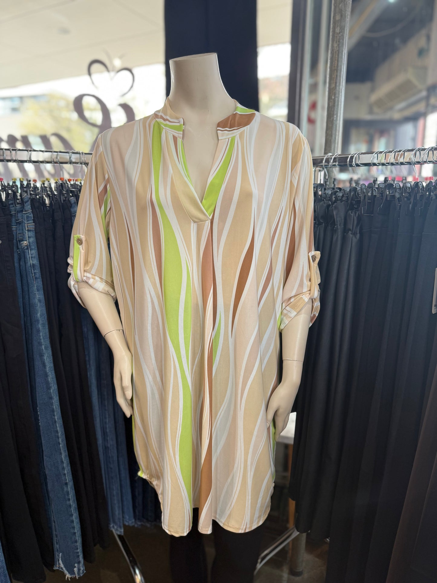 TUNIEK (BEIGE/LIME)