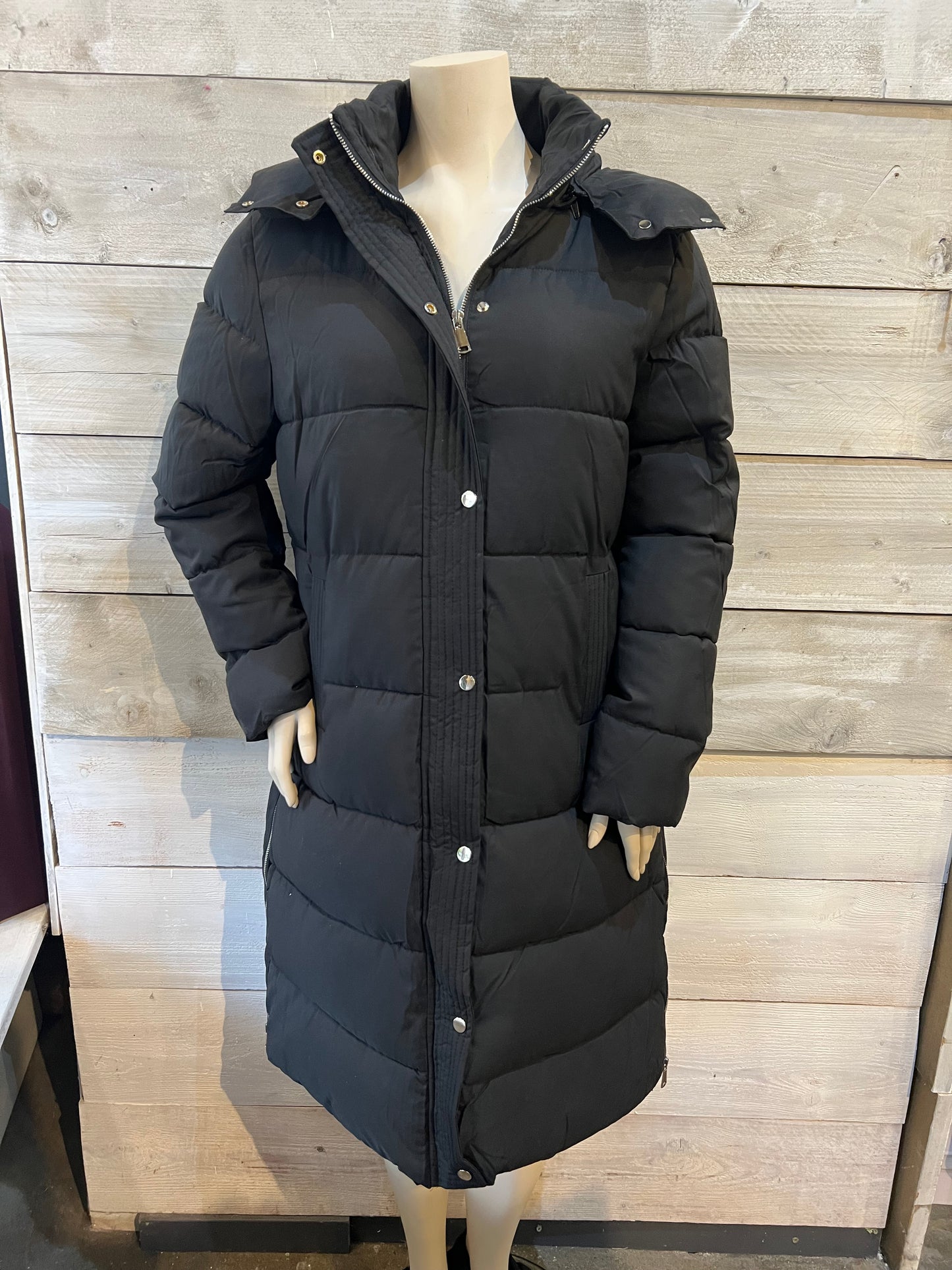 Winterjas lang zwart (44 t/m 52)