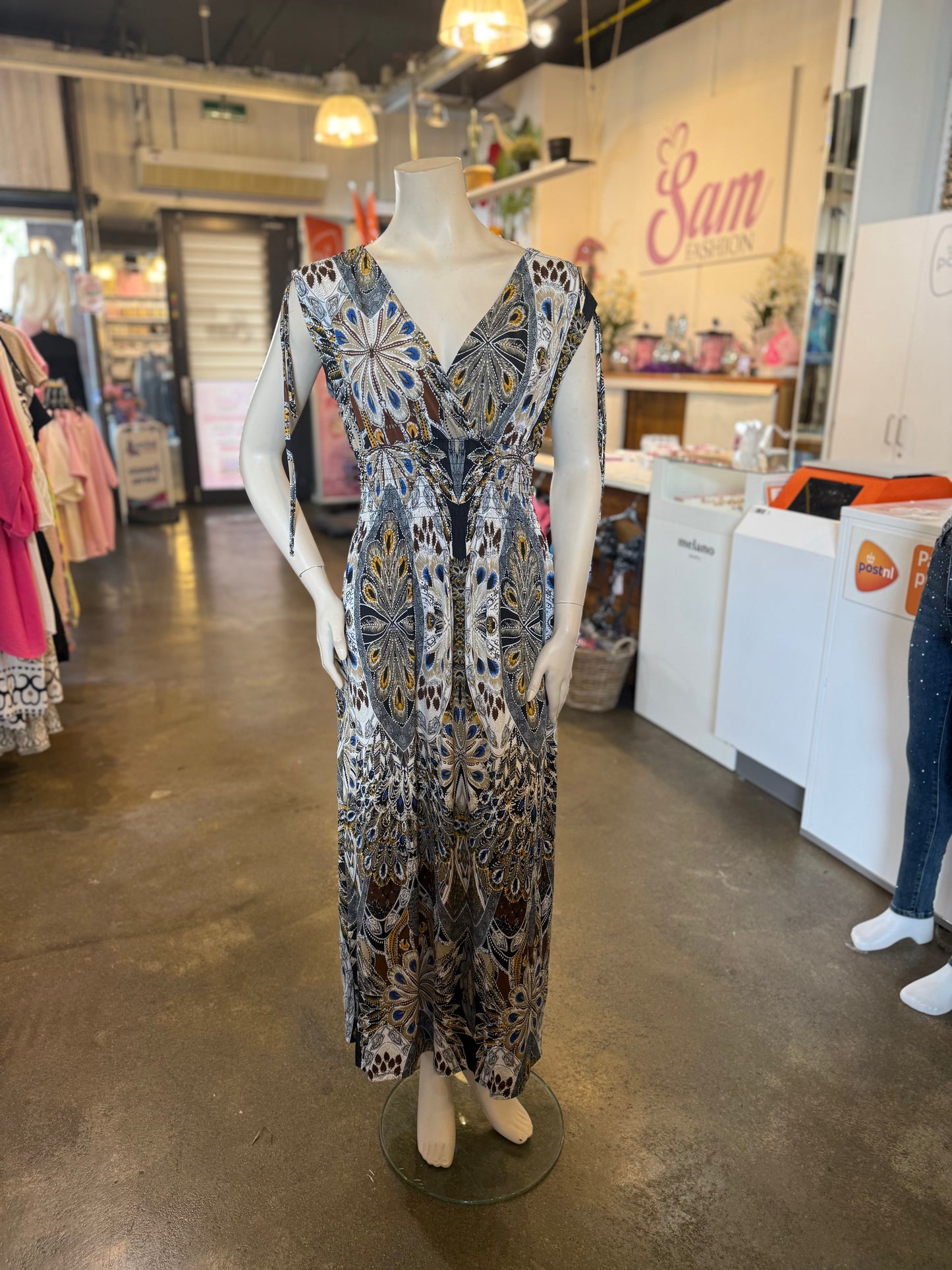 ICONIC DRESS (PAUW BLAUW/GEEL)