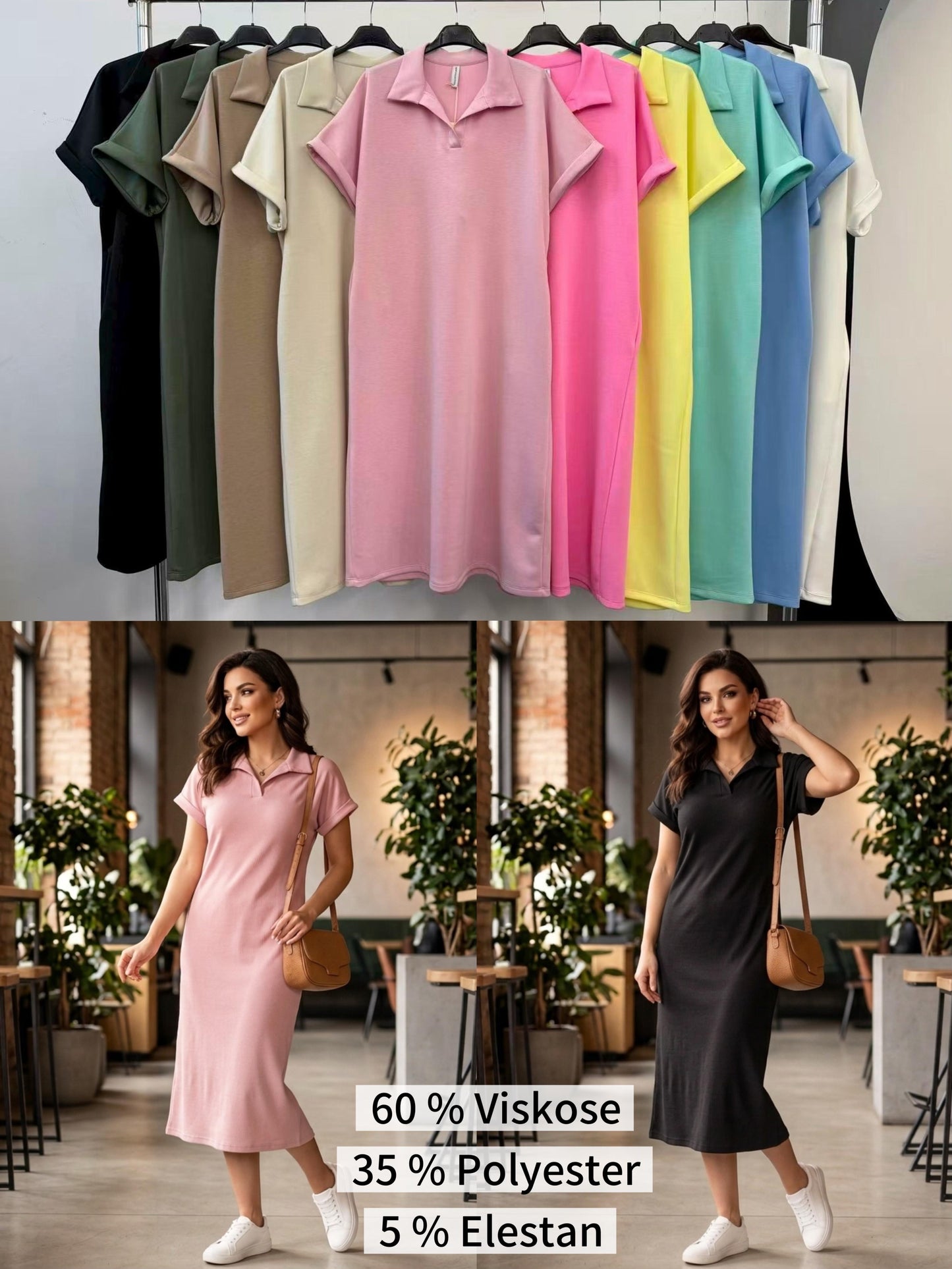 T-SHIRT JURK POLO (ROZE)
