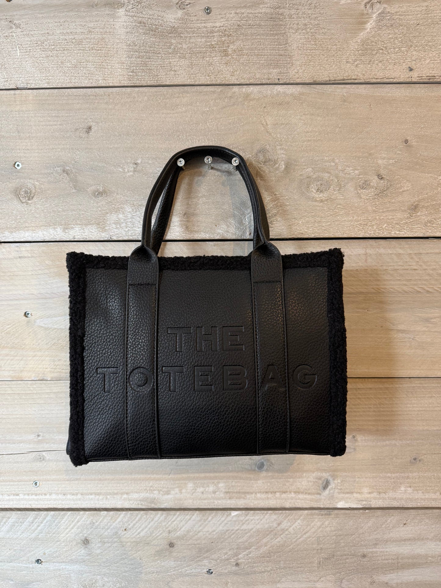 THE TOTE BAG MET BONT (ZWART)
