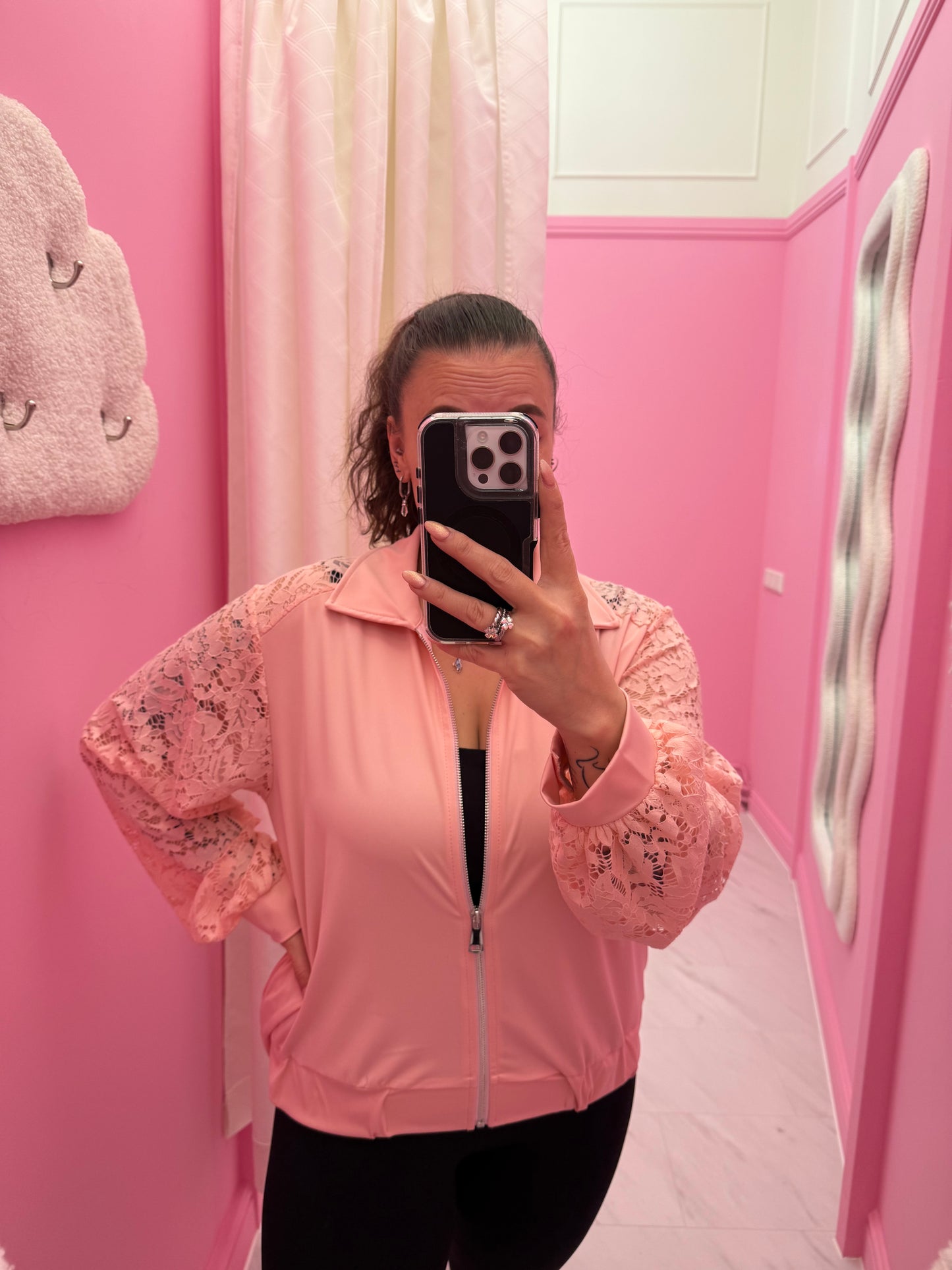 VEST KANTEN MOUWEN (ROZE)