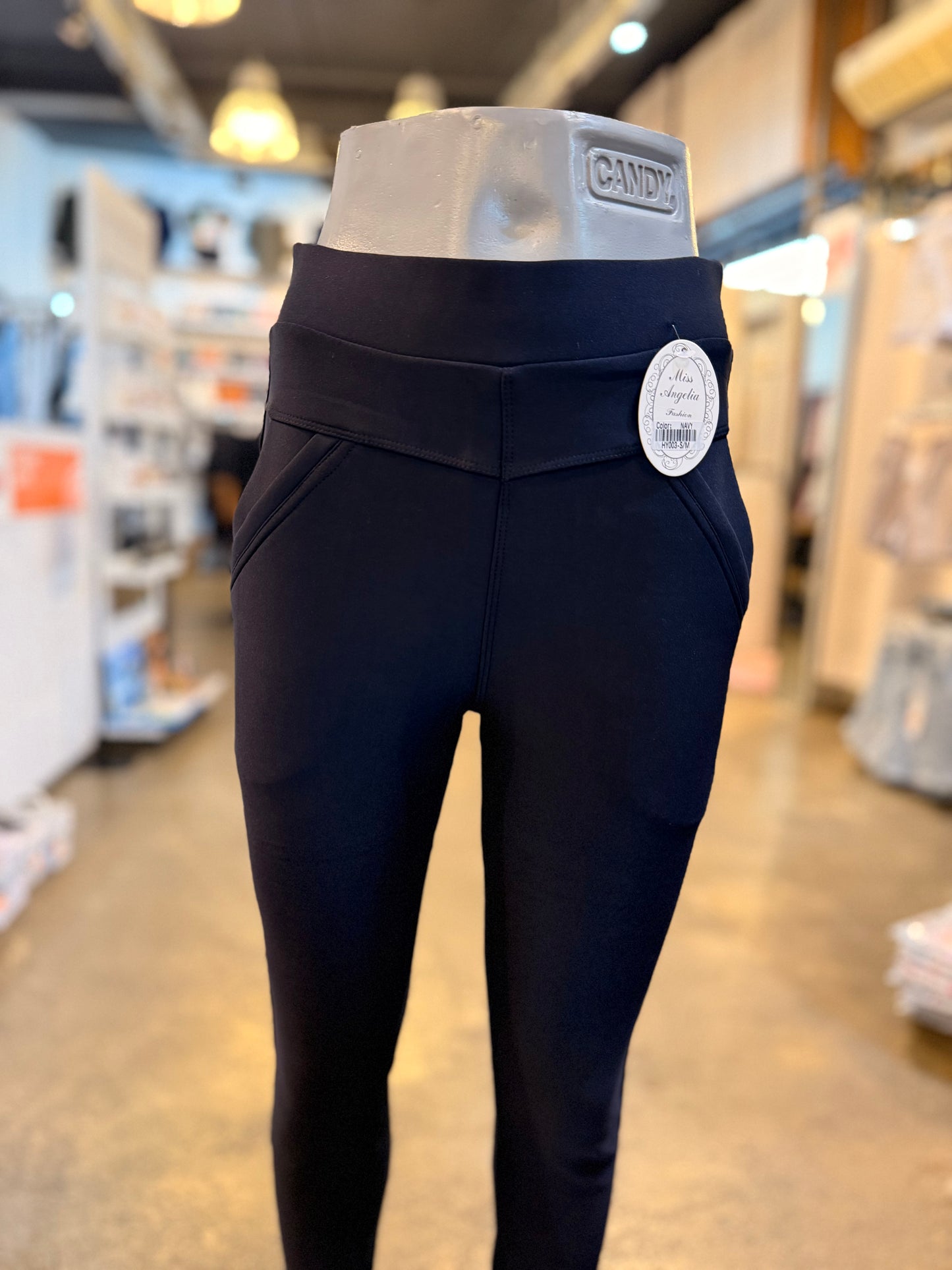 Travelbroek met zakken (navy) 0169