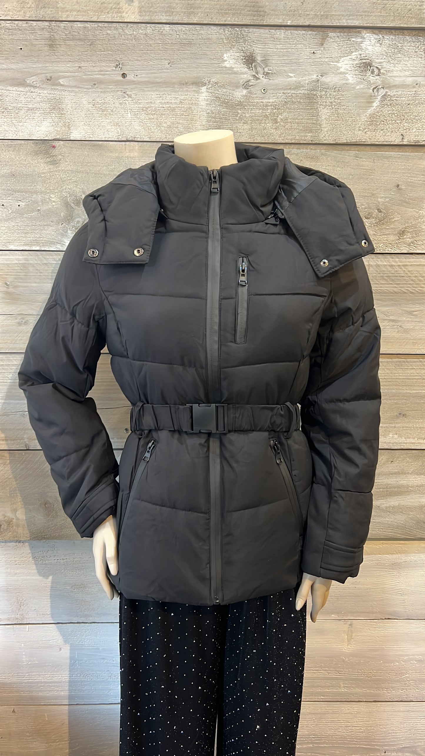 Winterjas kort zwart (S t/m 2XL)