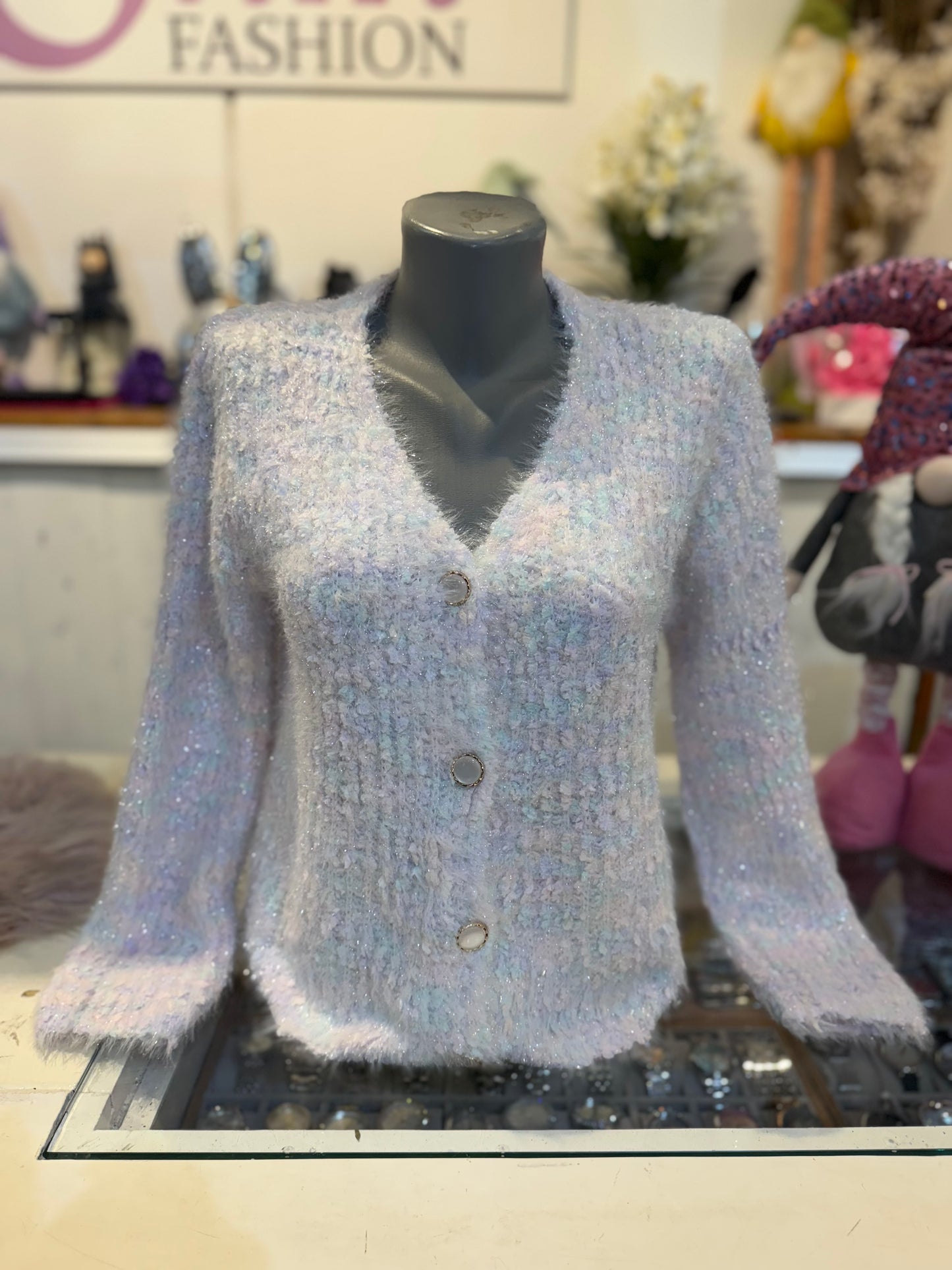 Fluffy vest roze/paars