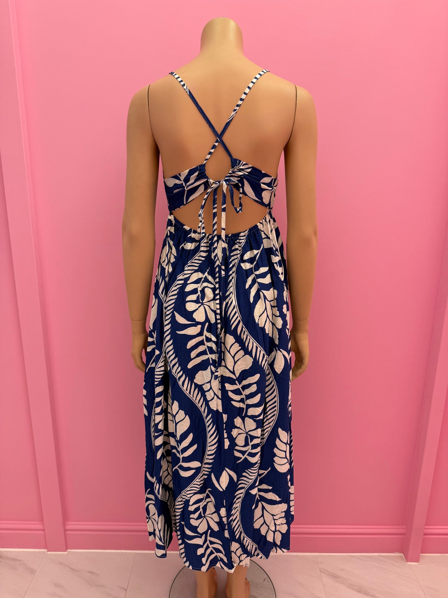 A191-3 BACKLESS DRESS (BLUE)
