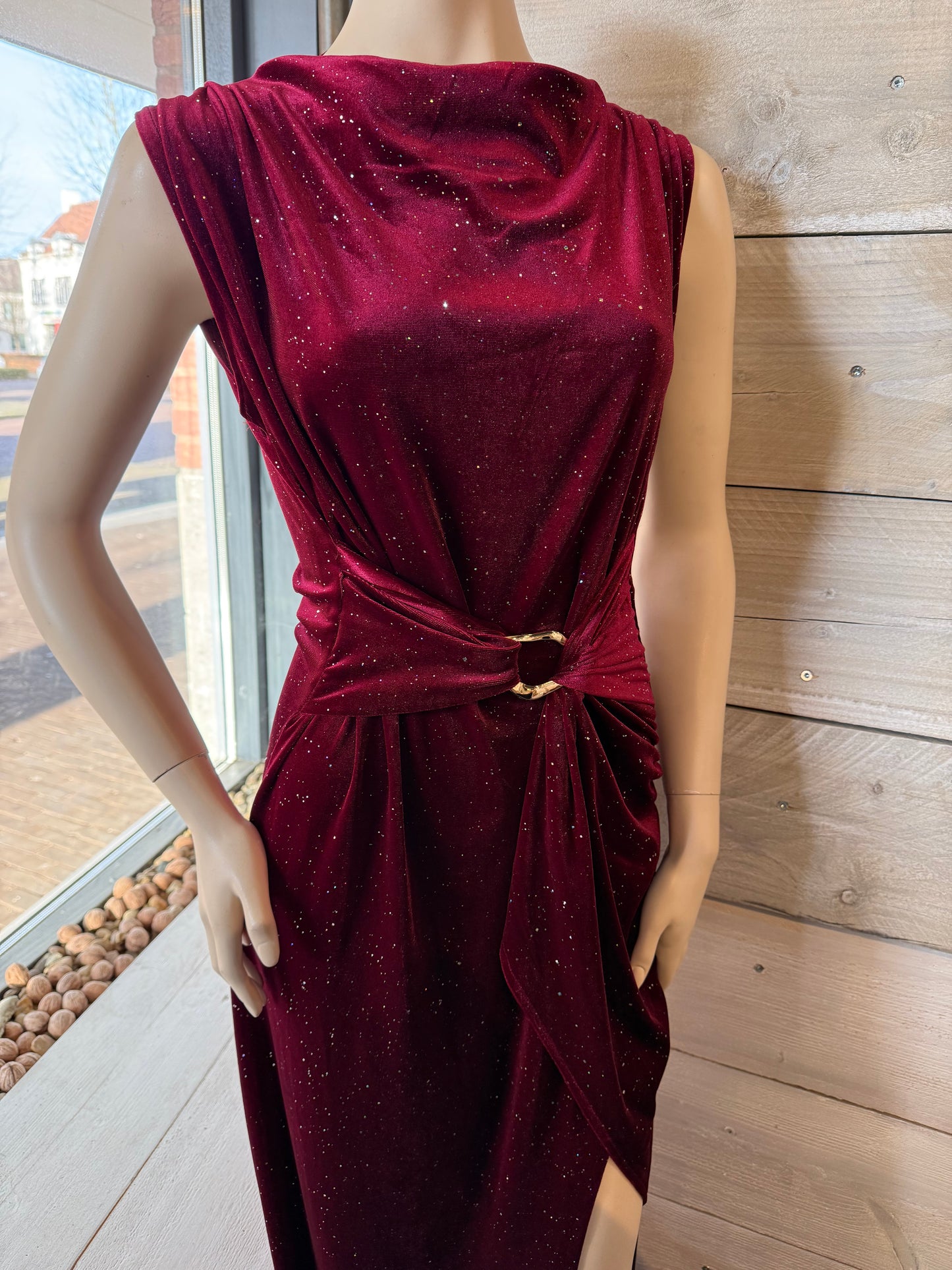 Glitterjurk (Bordeaux) 0053