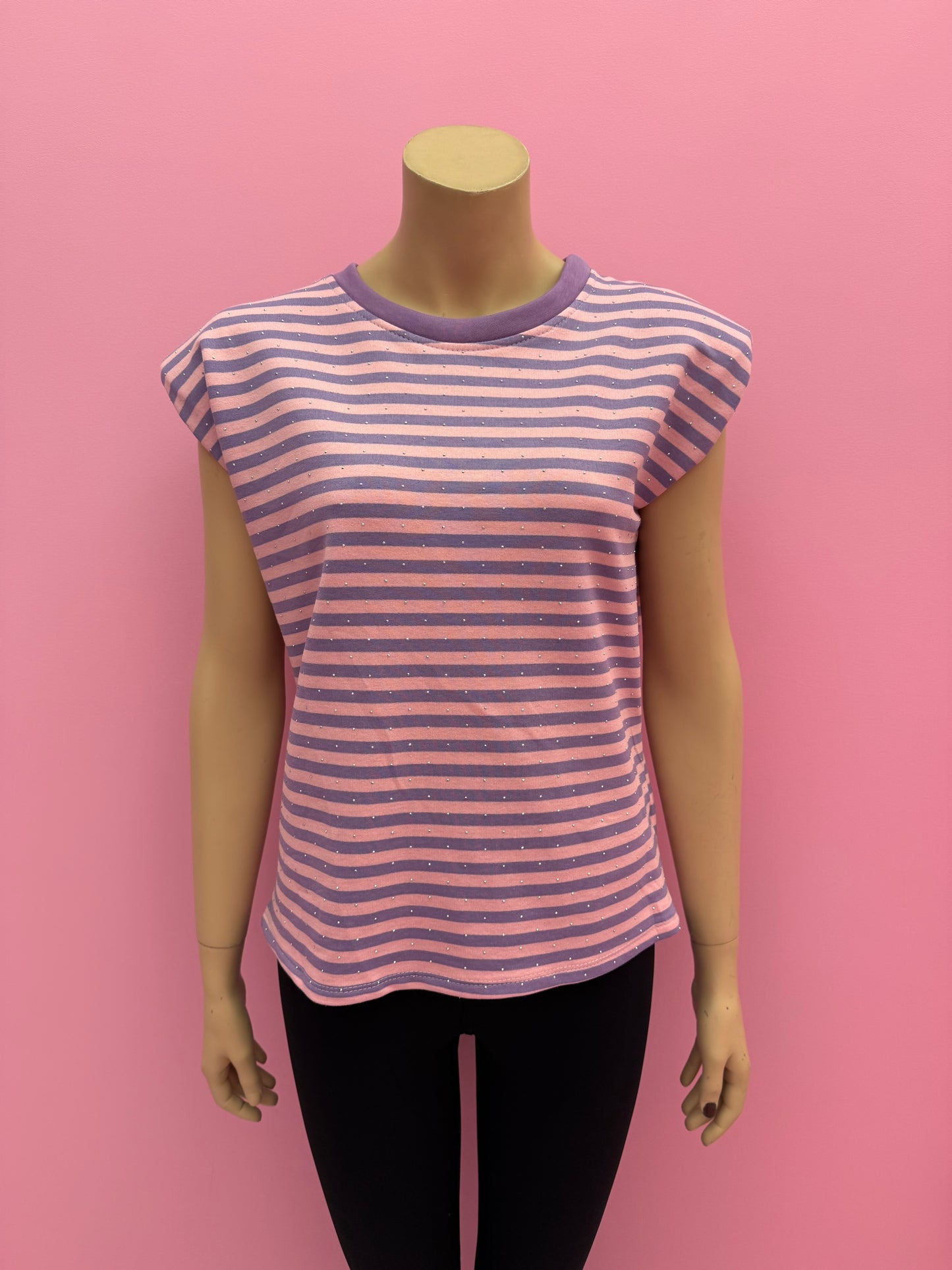 T-SHIRT STREEP BLINGBLING (ROZE/PAARS)