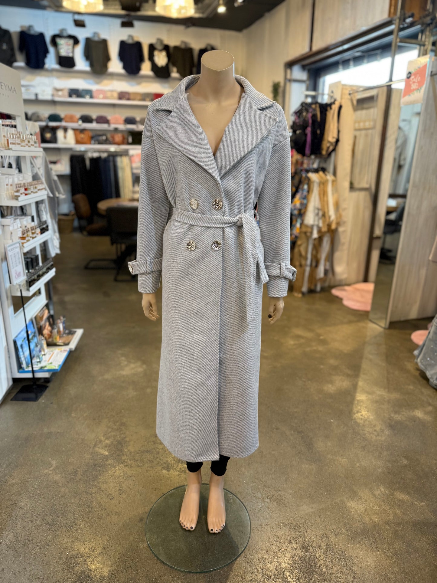 Lange jas licht grijs