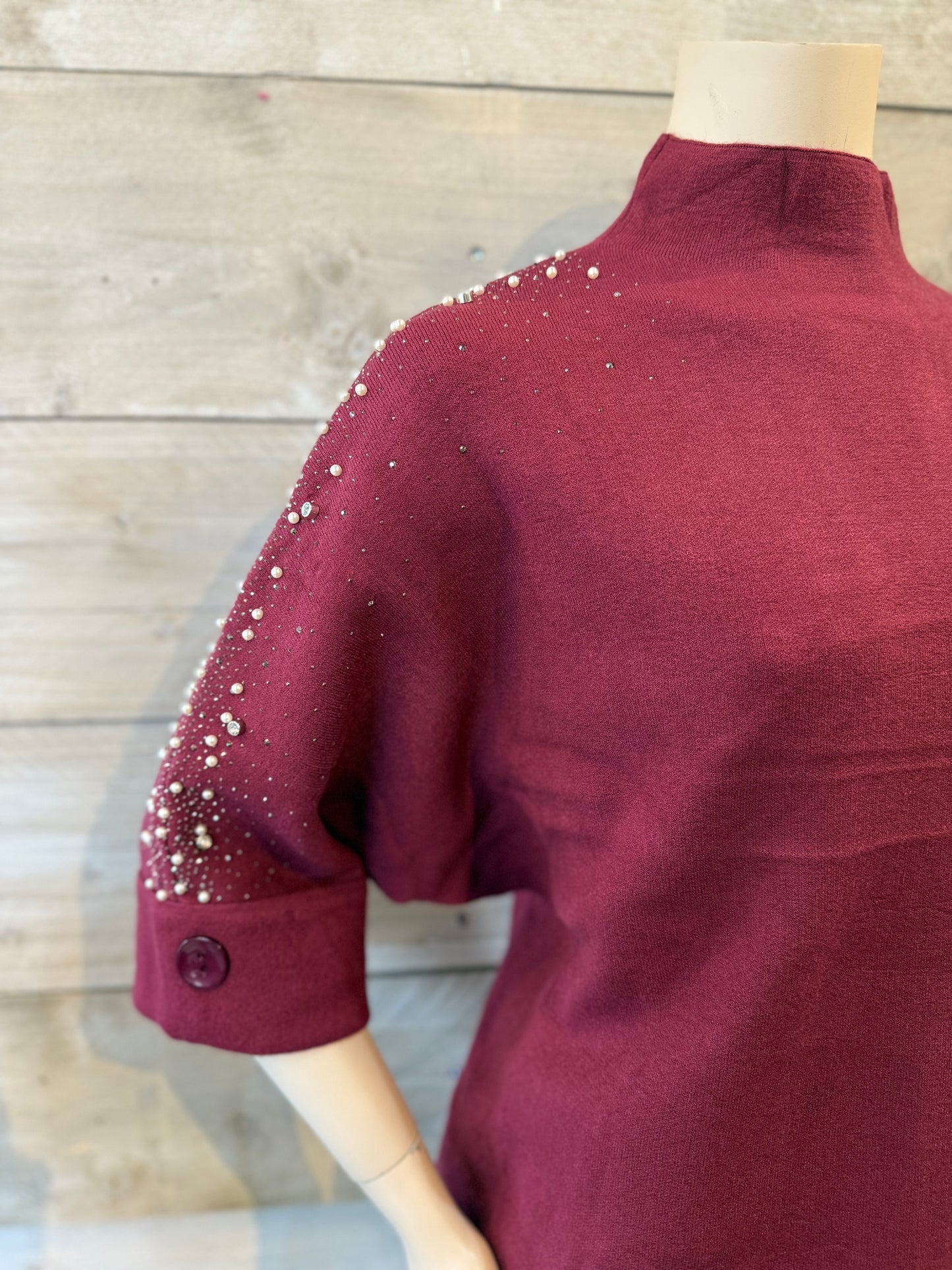 Top met glitters rood