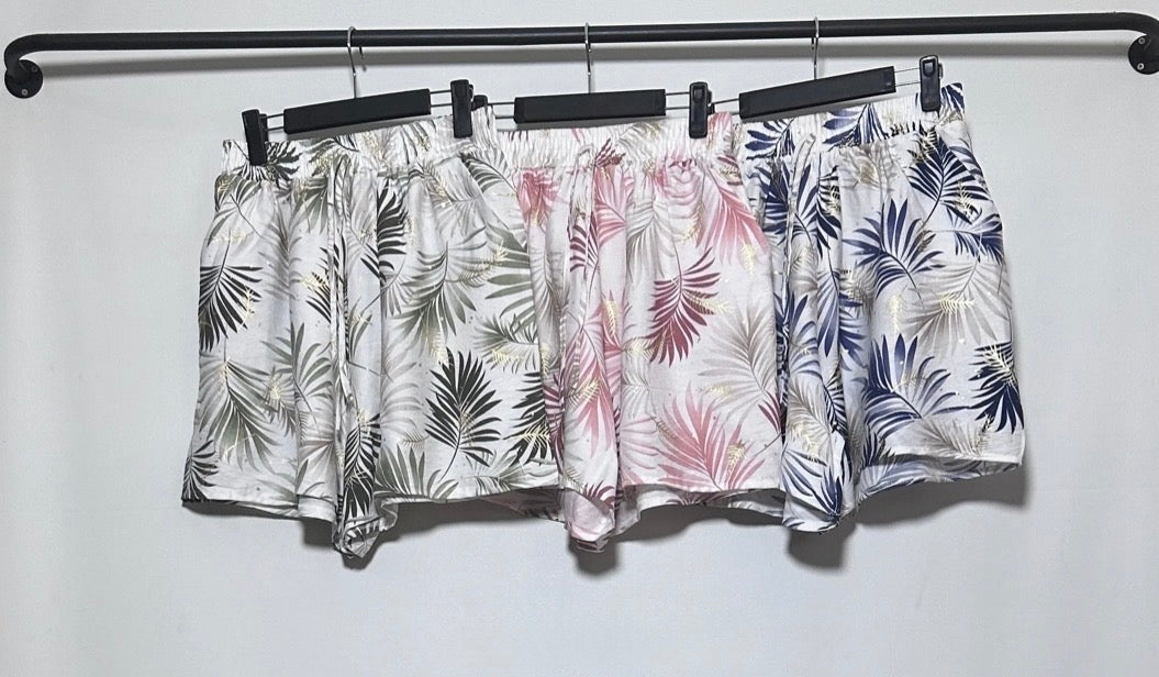 A197 FLORAL AND GOLD SHORT (PINK)