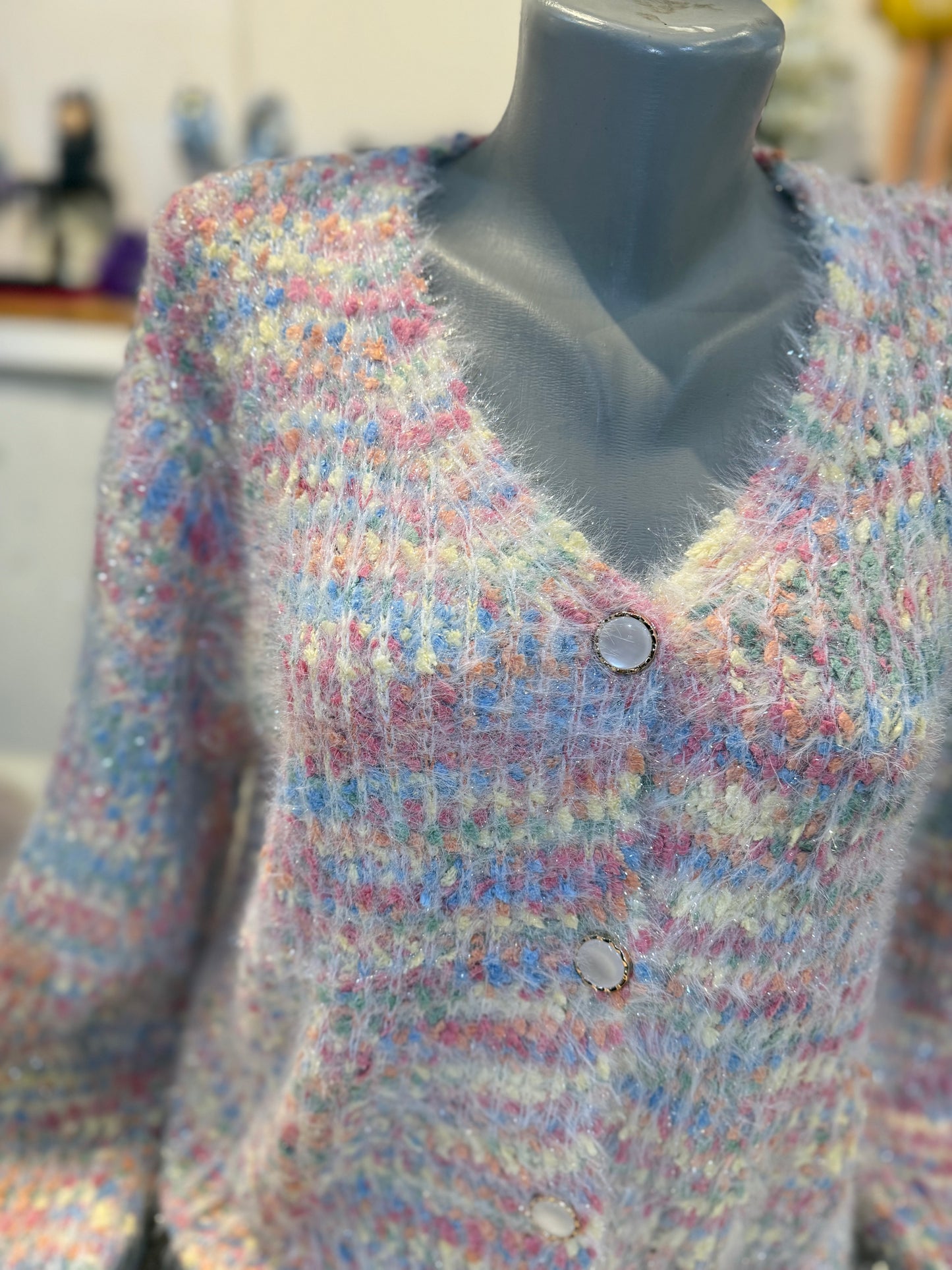 Fluffy vest gekleurd