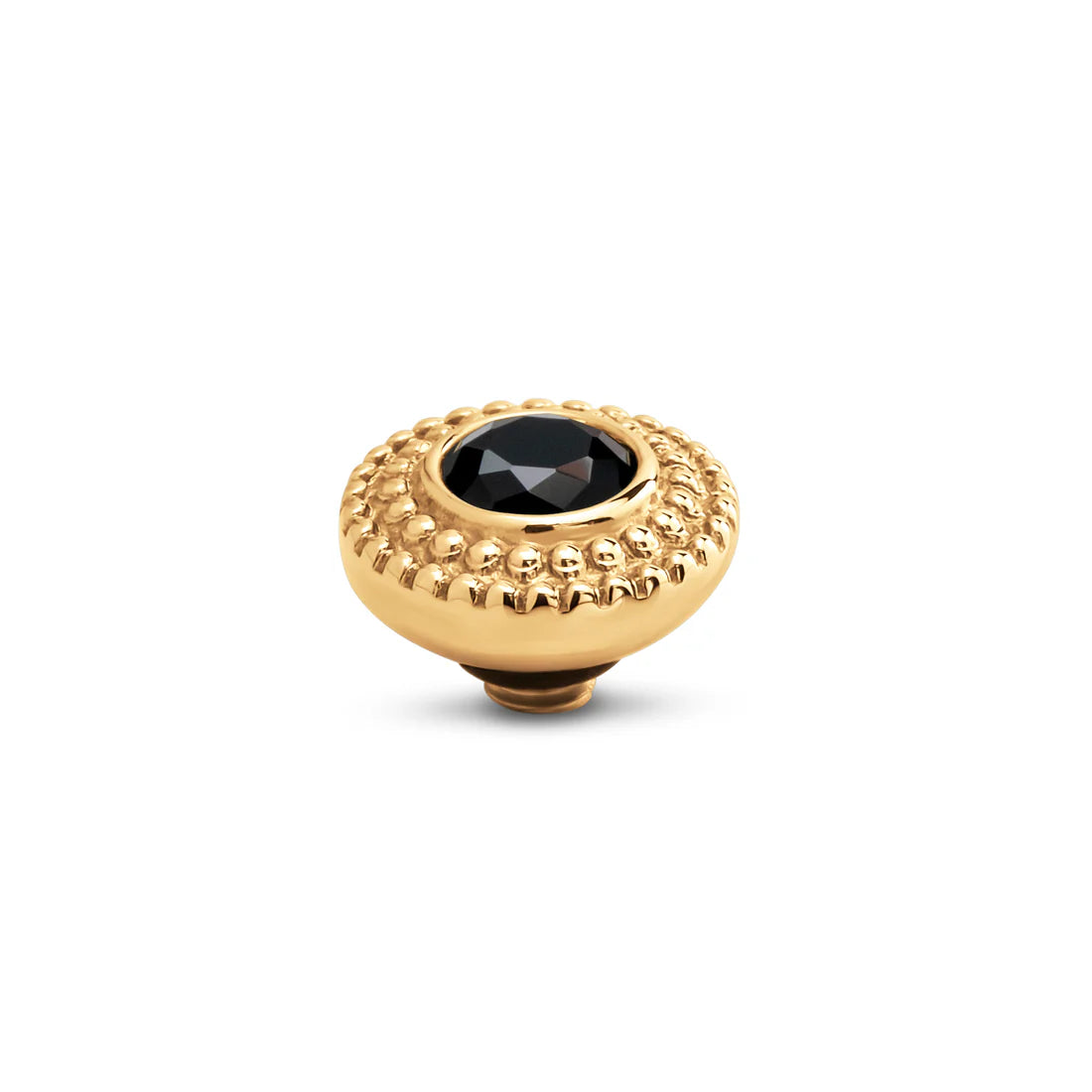 Melano Twisted Crystal Bali Steentje GOLD Black TMG7