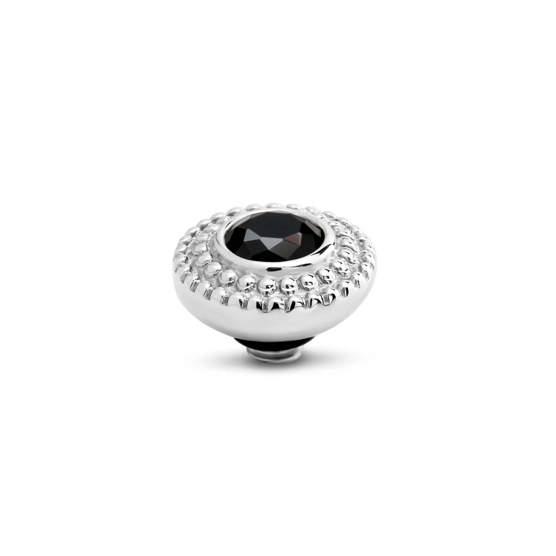 Melano Twisted Crystal Bali Steentje ZILVER Black TMG7