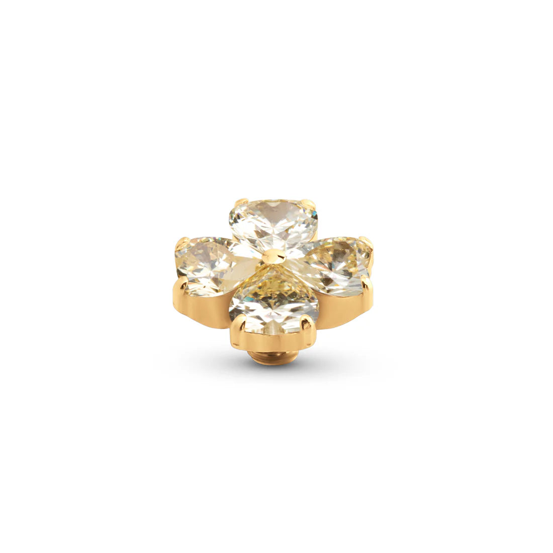 Melano Twisted Heart Clover Steentje GOUD Lemon