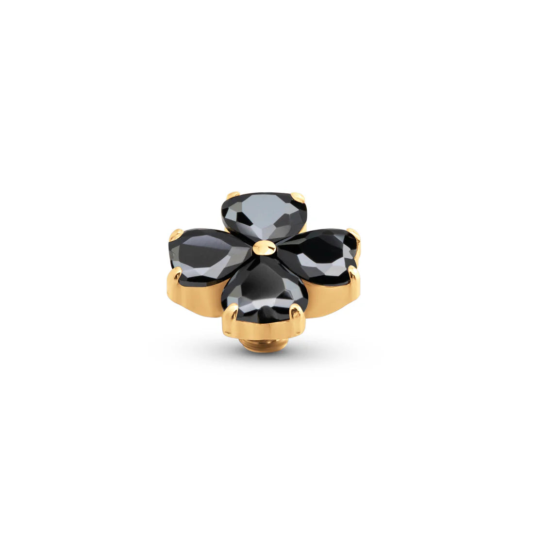 Melano Twisted Heart Clover Steentje GOUD Black