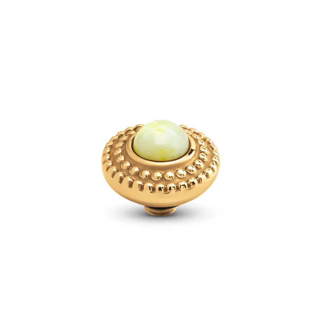 Melano Twisted Bali Bulb Gem Steentje GOUD Lemon Aventurine