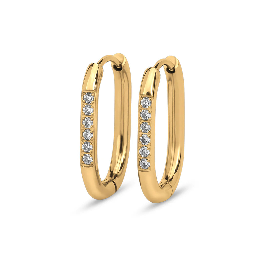 Melano Friends Lila CZ Oorbellen GOUD