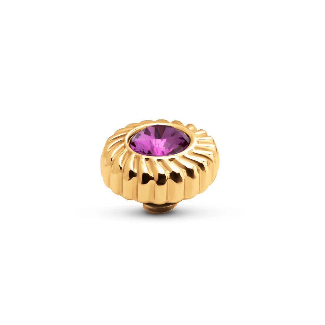 Melano TWISTED Crystal Flower Steentje (GOUD) FUCHSIA PURPLE