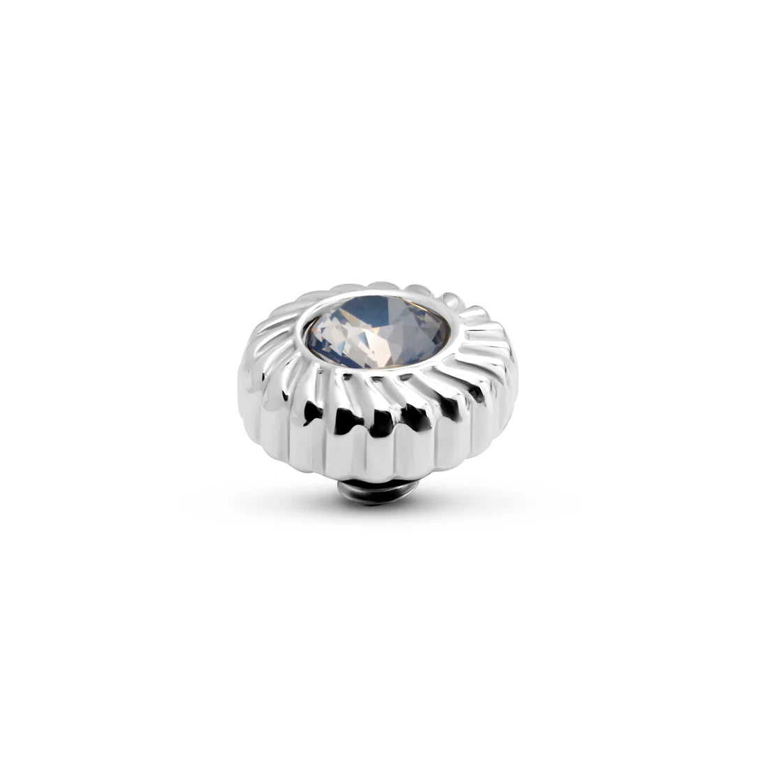 Melano TWISTED Crystal Flower Steentje (ZILVER) BLUE AURA