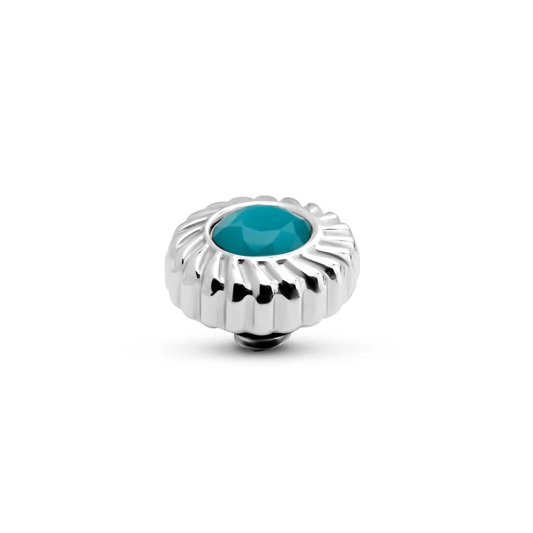 Melano TWISTED Crystal Flower Steentje (ZILVER) TEAL