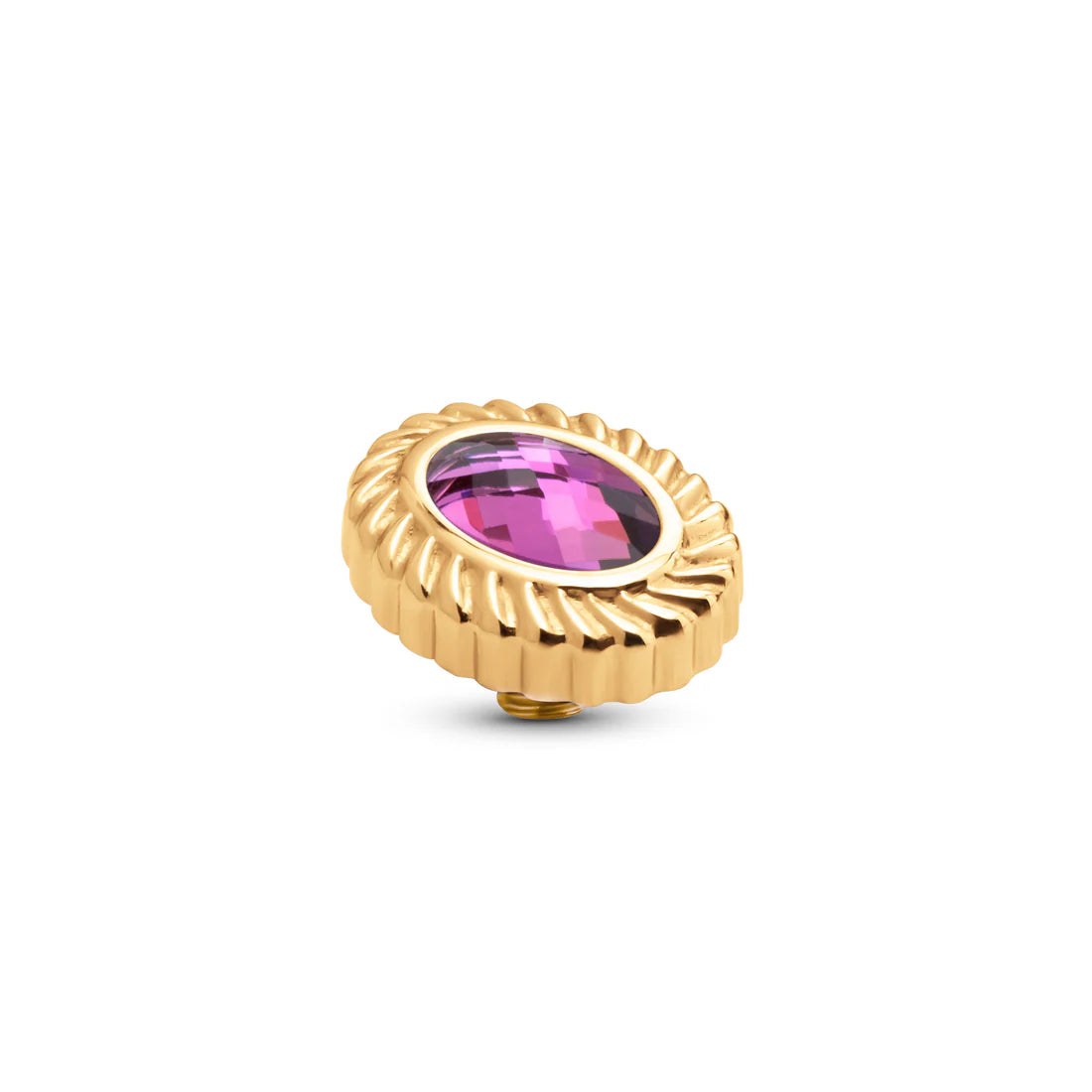 Melano TWISTED Oval Rope Steentje (GOUD) FUCHSIA PURPLE