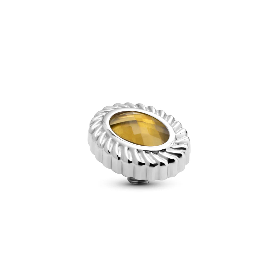 Melano TWISTED Oval Rope Steentje (ZILVER) AMBER HAZE