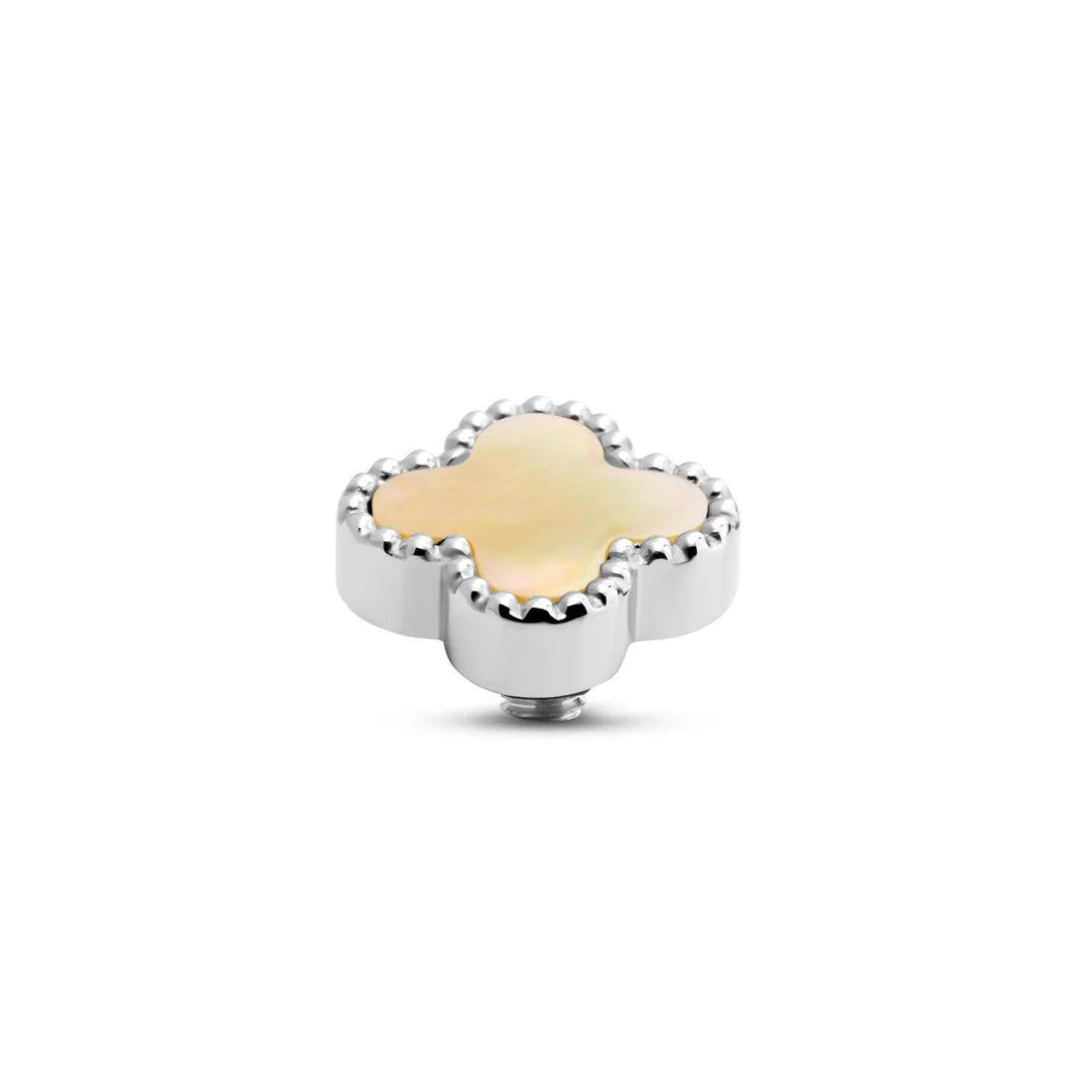 Melano TWISTED Gem Clover Steentje (ZILVER) YELLOW SHELL