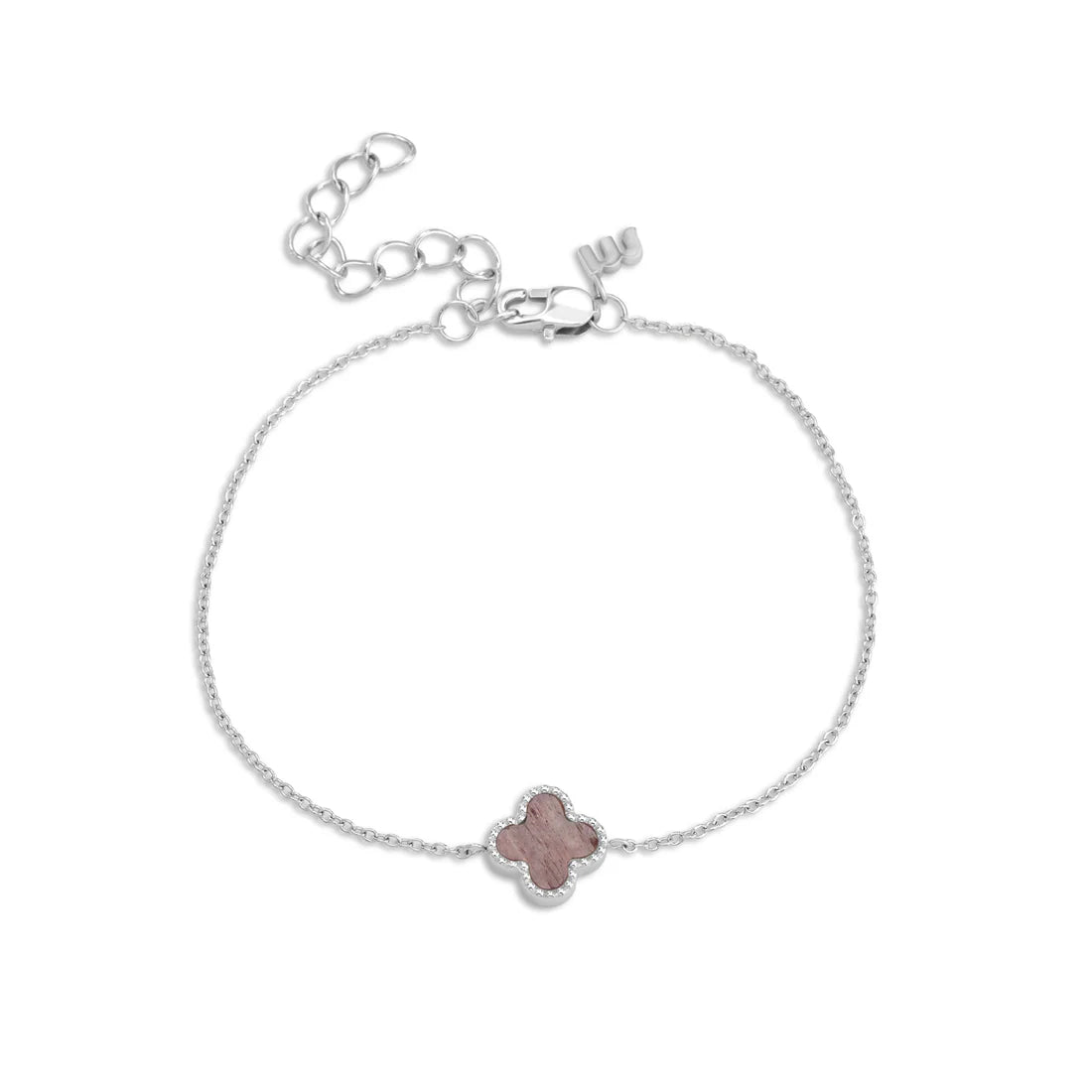 Melano FRIENDS Juniper Armband (ZILVER) LIGHT STRAWBERRY QUARTZ