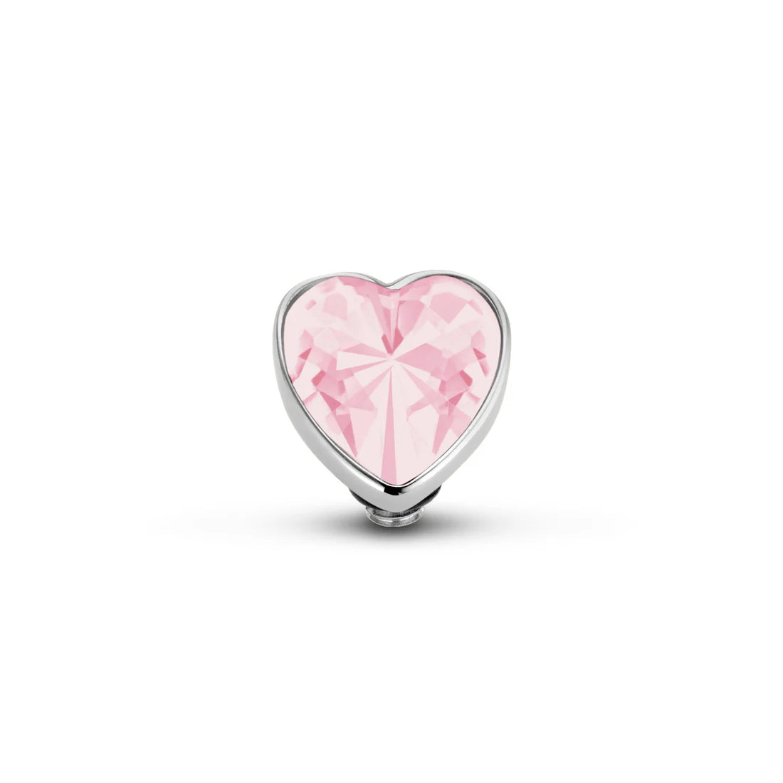 Melano Twisted Heart Steentje ZILVER TM47 MILKY PINK