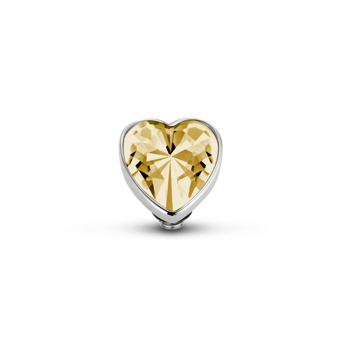 Melano Twisted Heart Steentje ZILVER TM47 CHAMPAGNE