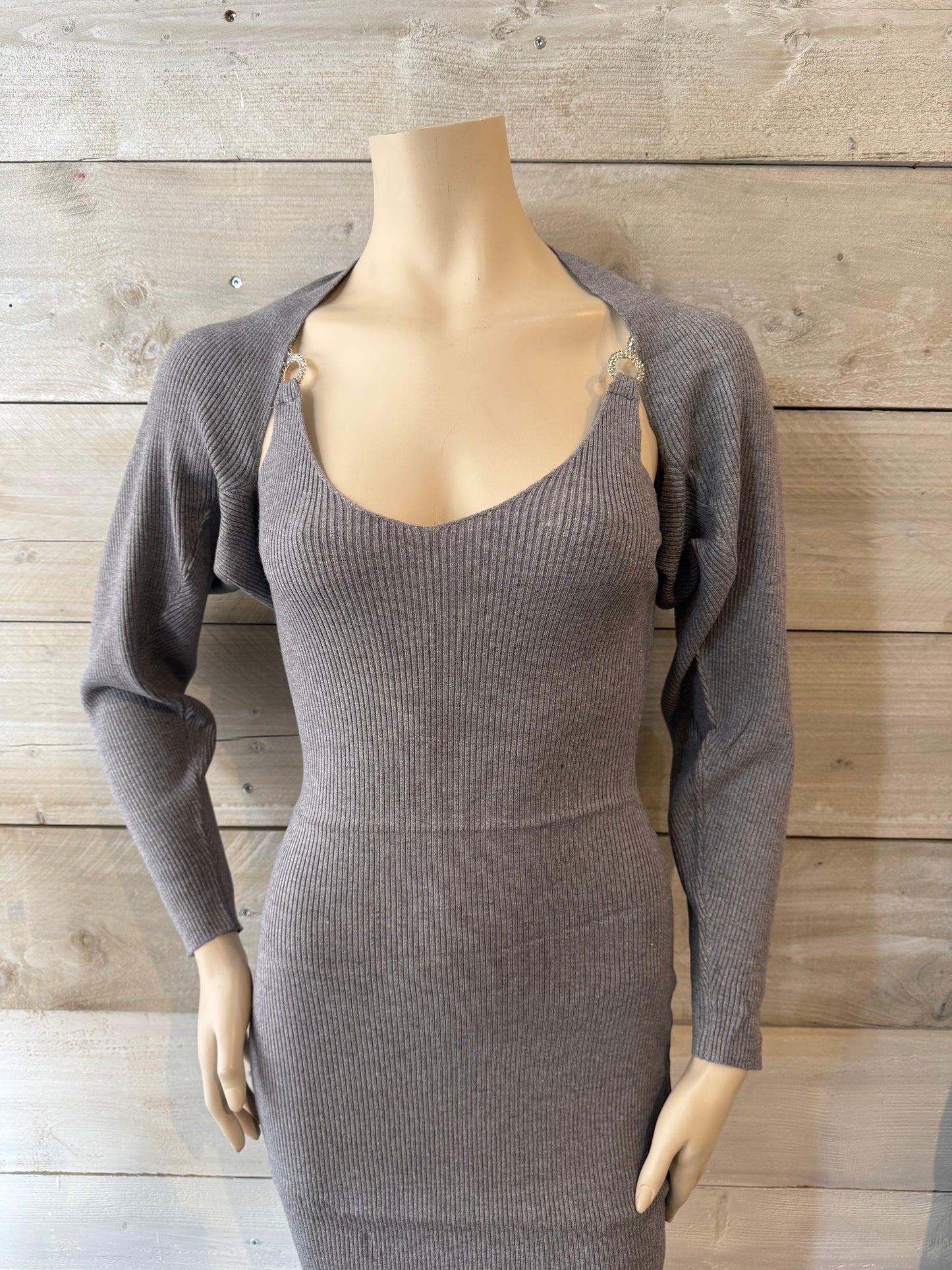 Jurk met bolero grijs