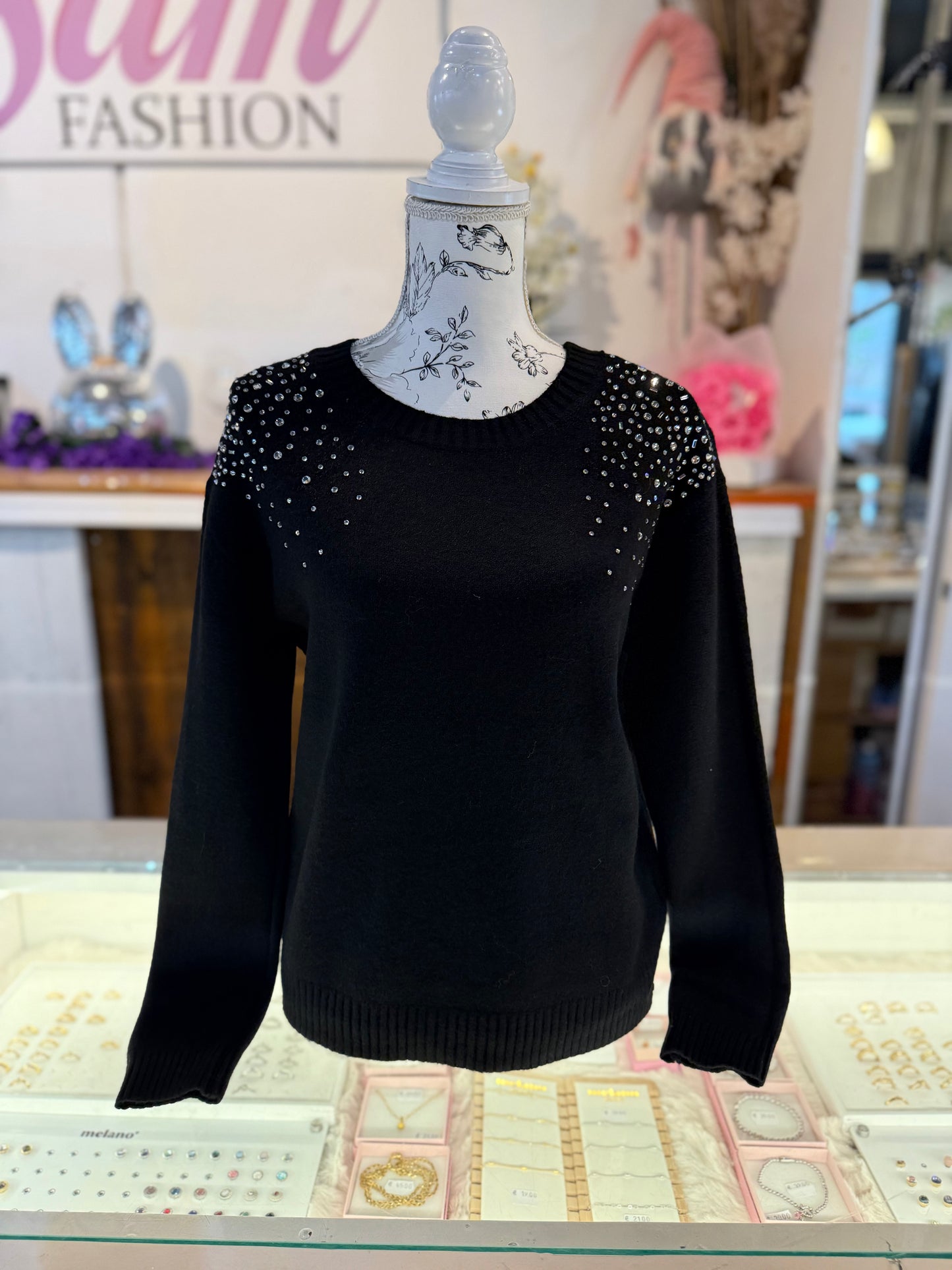TRUI BLINGBLING SCHOUDERS (ZWART)