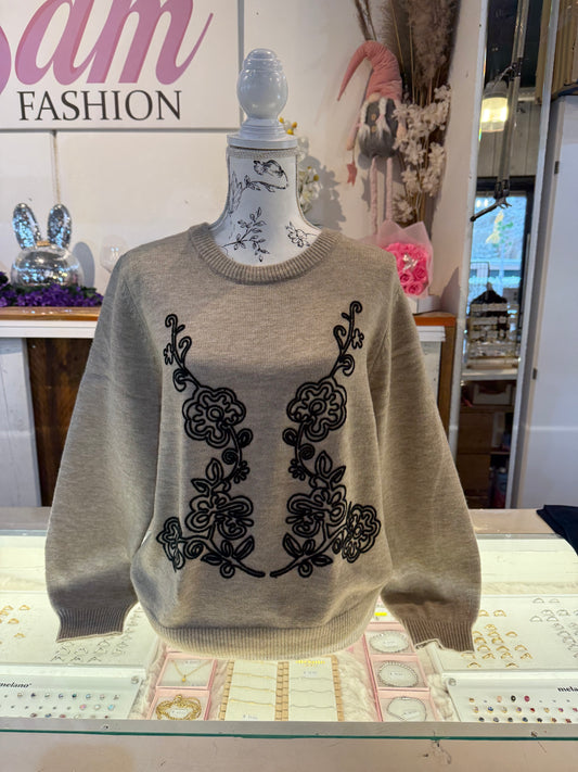 TRUI MET PATROON (TAUPE) 0259