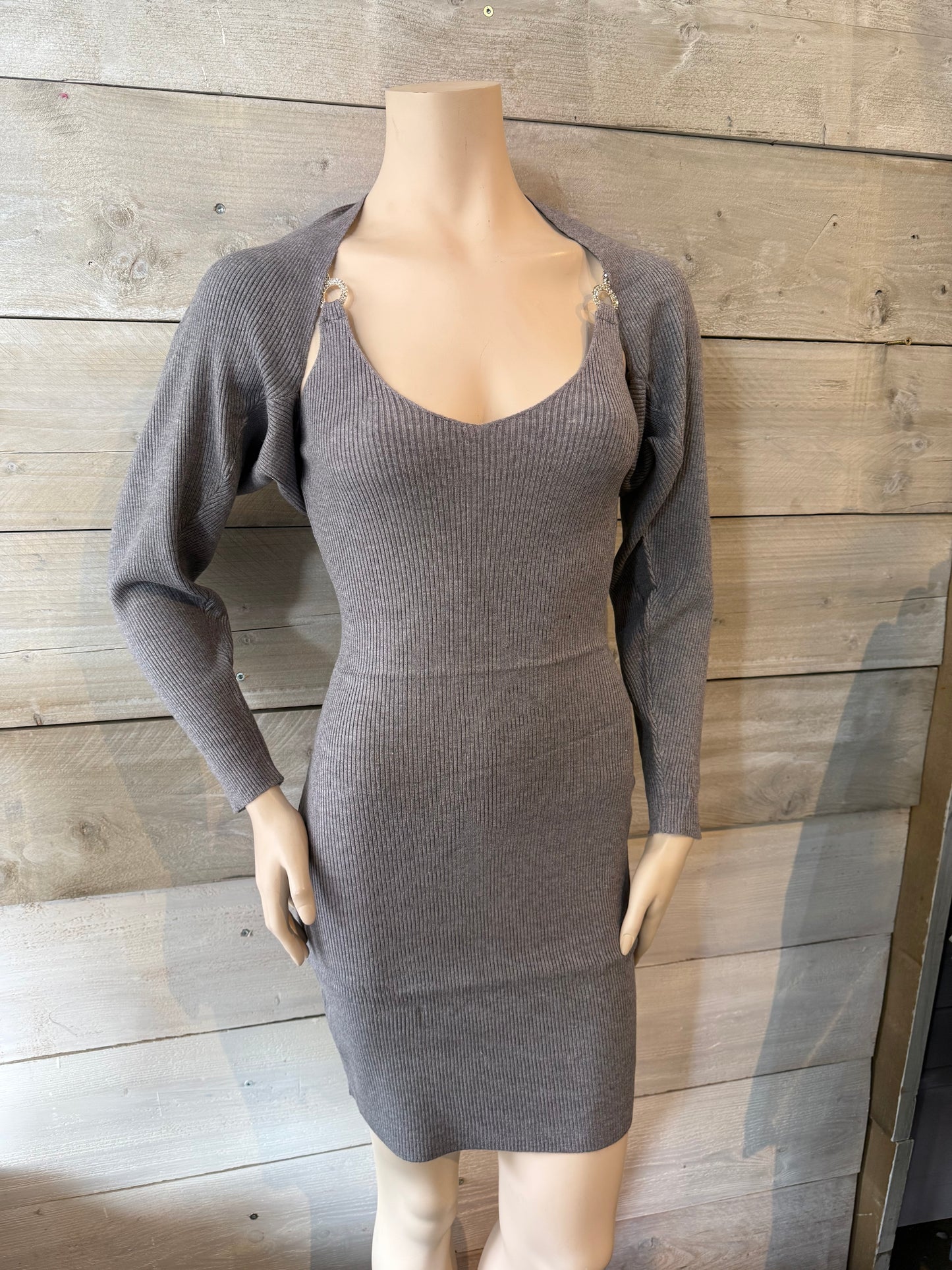 Jurk met bolero grijs