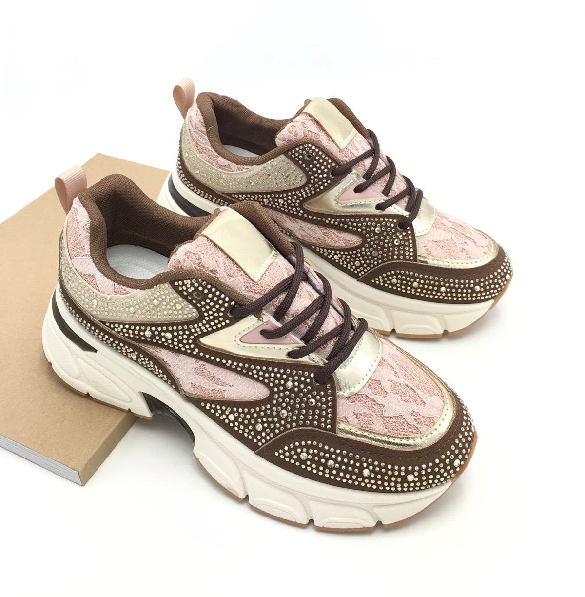 SNEAKERS (BROWN-PINK)