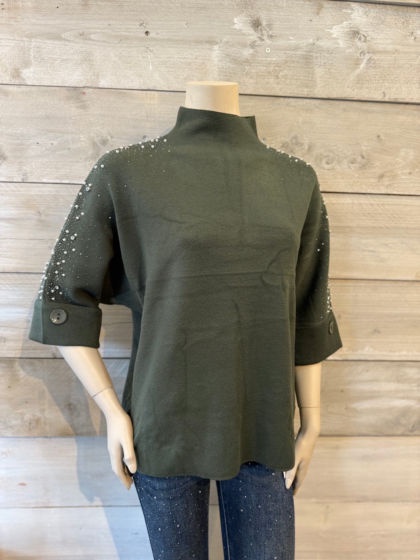 Top met glitters groen