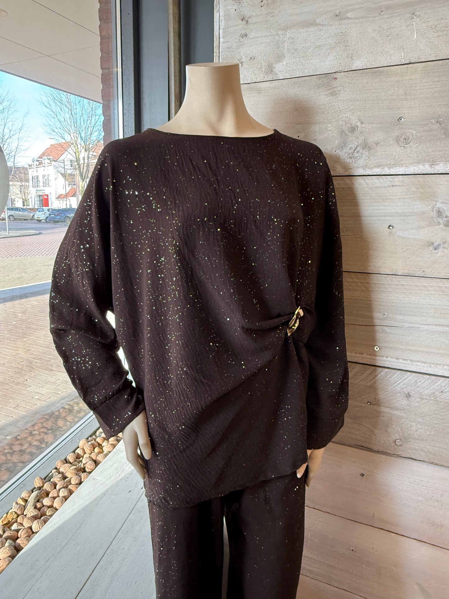 Glitter blouse 3 (bruin) 0048