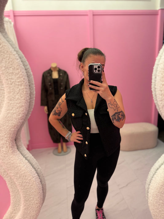 TEDDY GILET (BLACK)