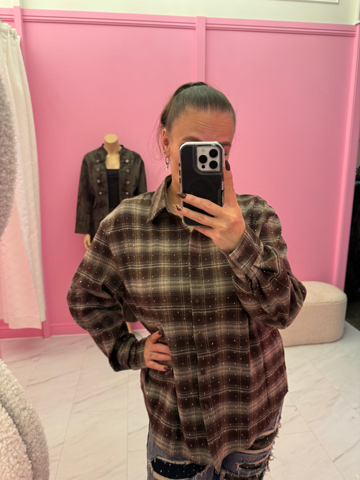 GLITTER BLOUSE (BRUIN)