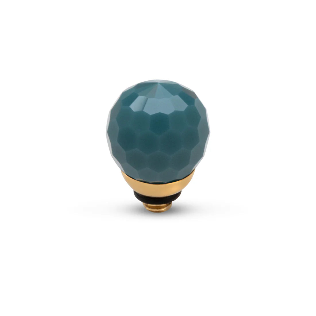 Melano Twisted CZ Facet Ball Steentje GOUD Retro Blue