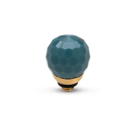 Melano Twisted CZ Facet Ball Steentje GOUD Retro Blue