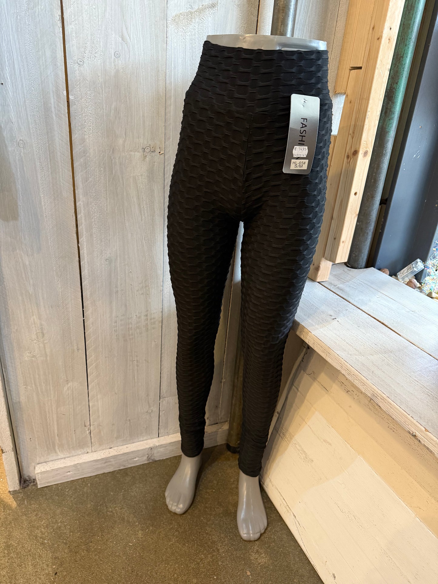 Sportbroek ribbel (zwart) 0161