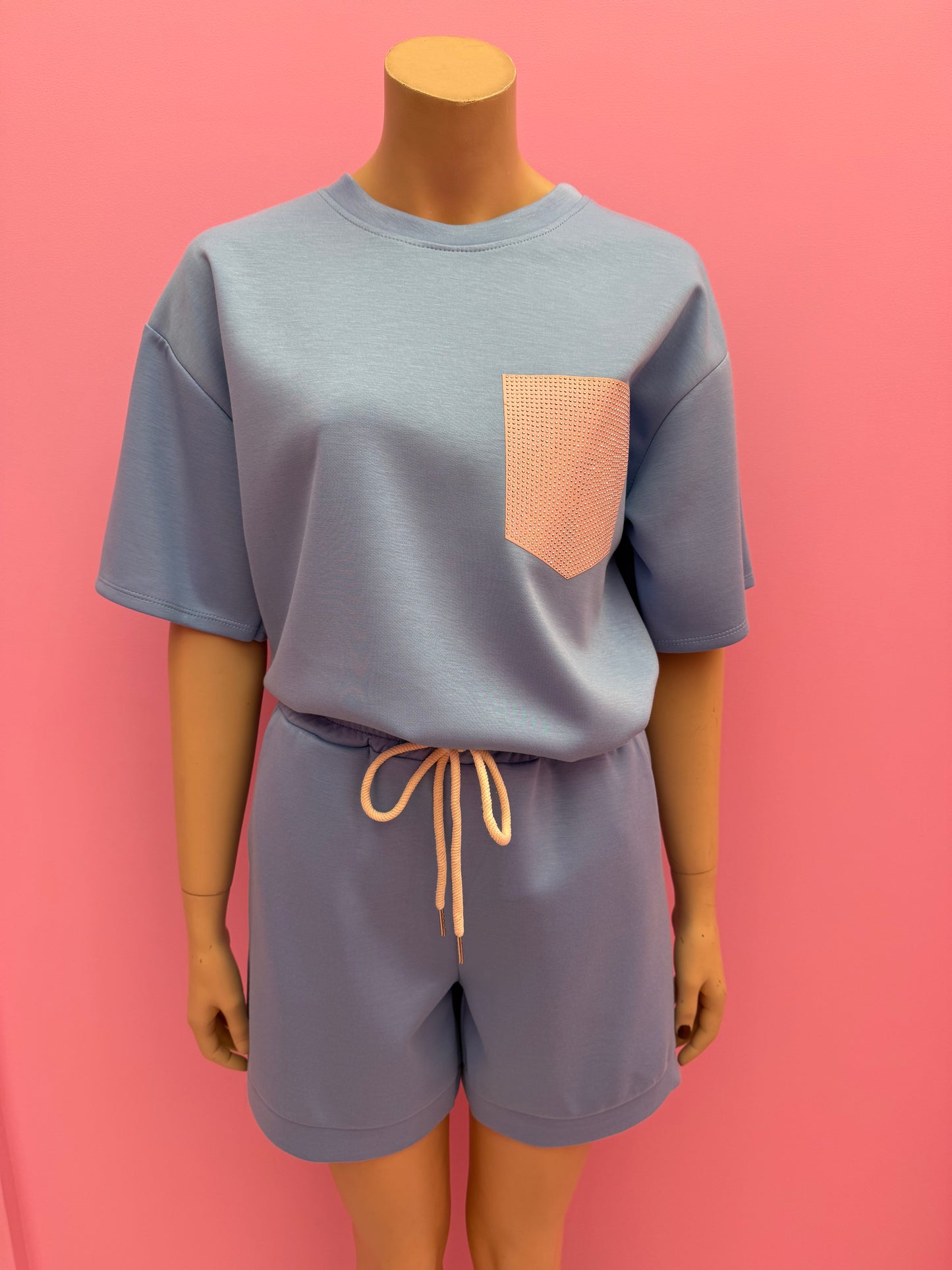 2DELIGE SET PINK POCKET (BLAUW)