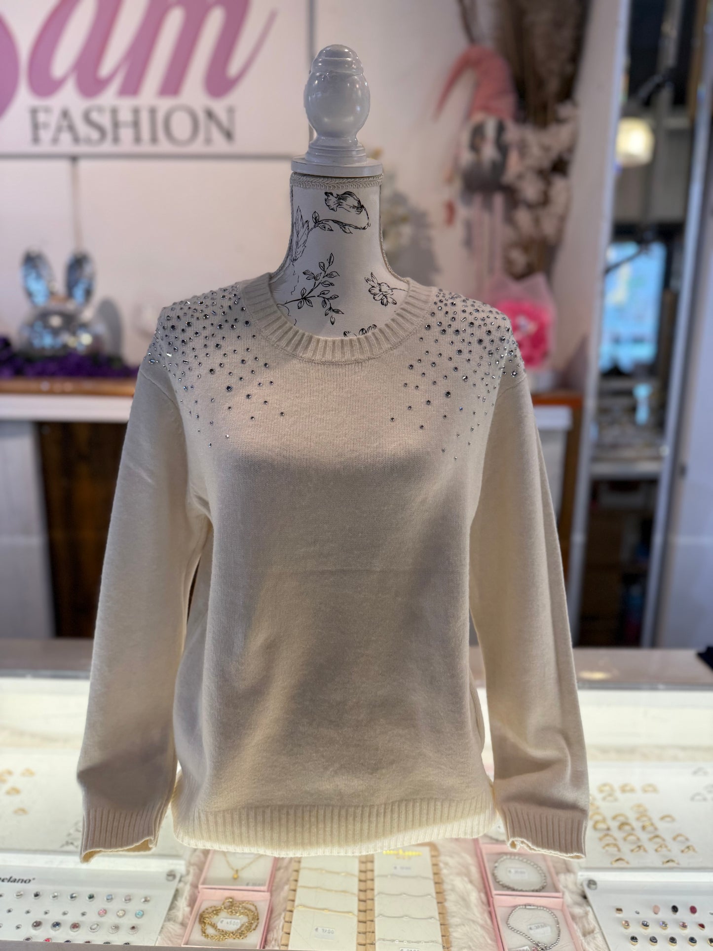 TRUI BLINGBLING SCHOUDERS (BEIGE)