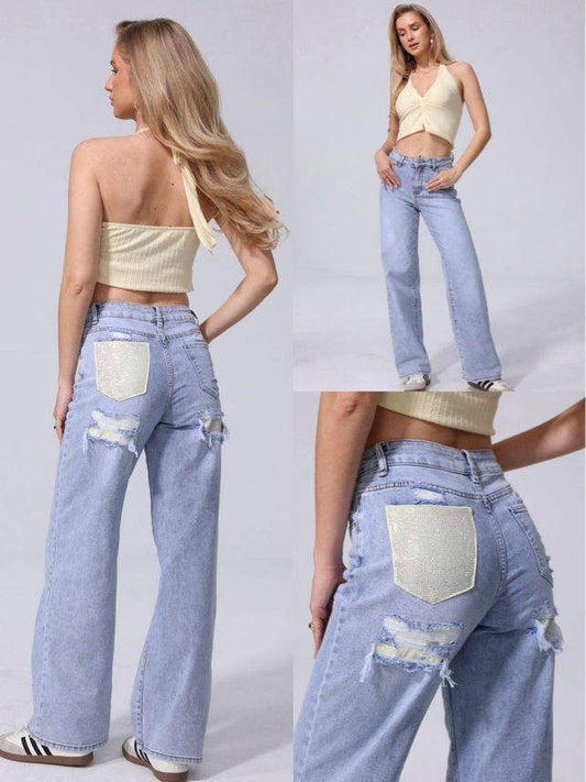 VIRAL POCKET JEANS HELLO MISS 💛