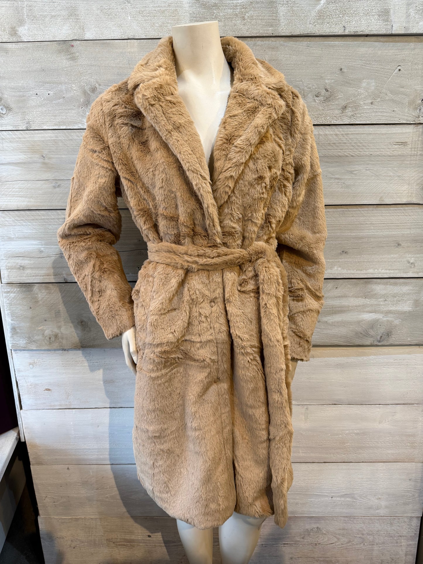 Bontjas camel (S t/m 2XL)